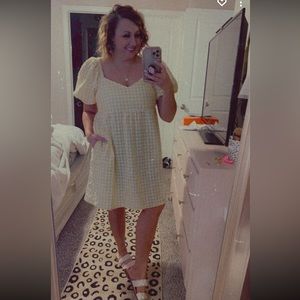 Yellow gingham dress